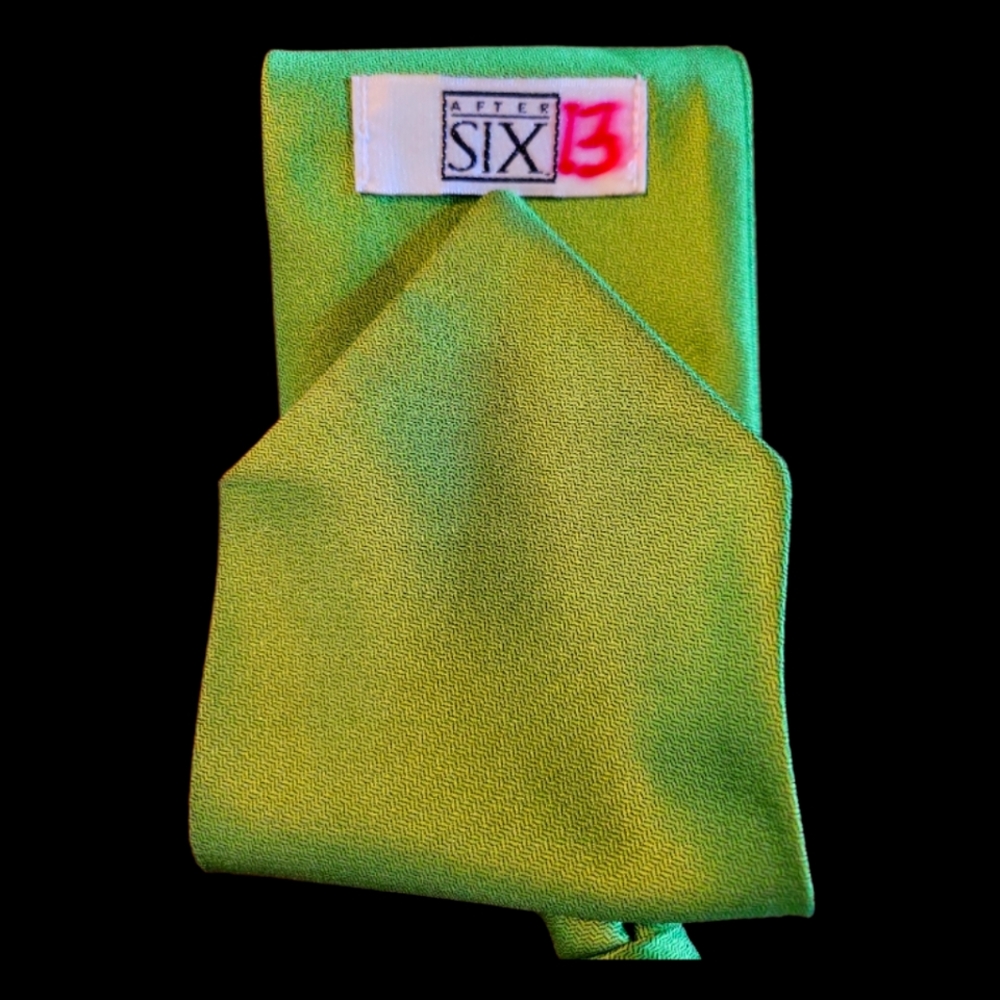 Vtg Lime Green St Patrick's Day Leprechaun After 6 Men's Tie Adjustable Neck